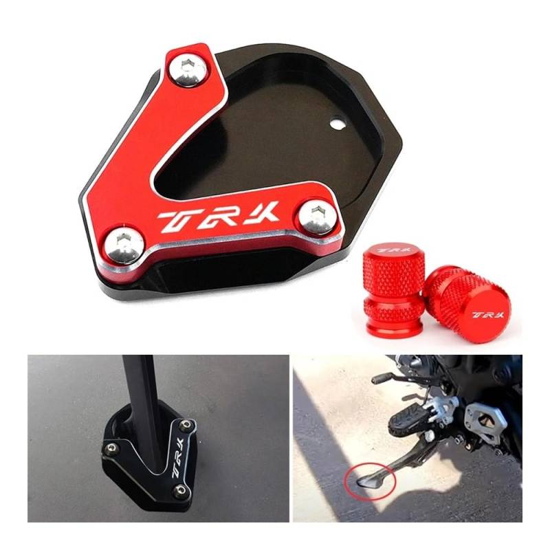 Verlängerung Platte Seite Fuß Ständer Für Ben&elli TRK502 2023 TRK 502 2022 2021 2020 Motorrad CNC Ständer Seitenständer Verlängerung Pad Stützplatte Reifen Ventilkappen von RNKJFJGW