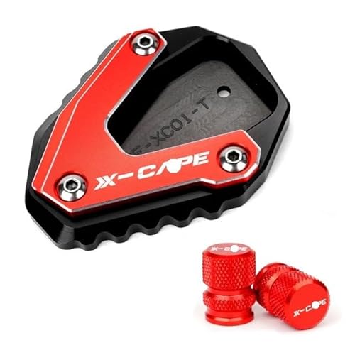 Verlängerung Platte Seite Fuß Ständer Für Moto Morini X-Cape 650 650X 2023 2022 XCape Motorradzubehör Seitenständerverlängerung Ständer Anti-Rutsch-Pad + Ventilkappen von RNKJFJGW