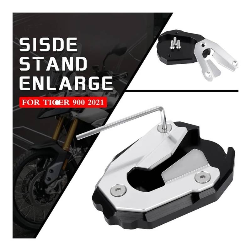 Verlängerung Platte Seite Fuß Ständer Motorrad CNC Ständer Fuß Seitenständer Pad Platte Ständerverlängerung Für Tiger900 Tiger 900 Rally/Rally Pro/GT Low 2021-2022 von RNKJFJGW