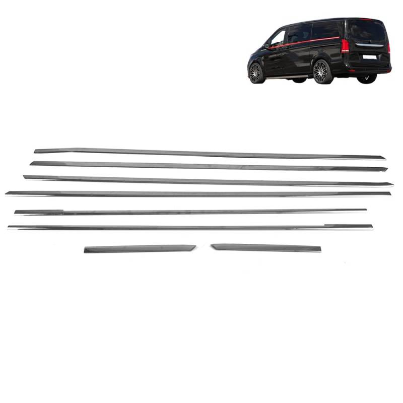 ROBUST 8X Chrom Edelstahl Untere Fensterleiste für Mercedes-Benz V-klasse Vito W447 2014-2022 von ROBUST CAR PARTS