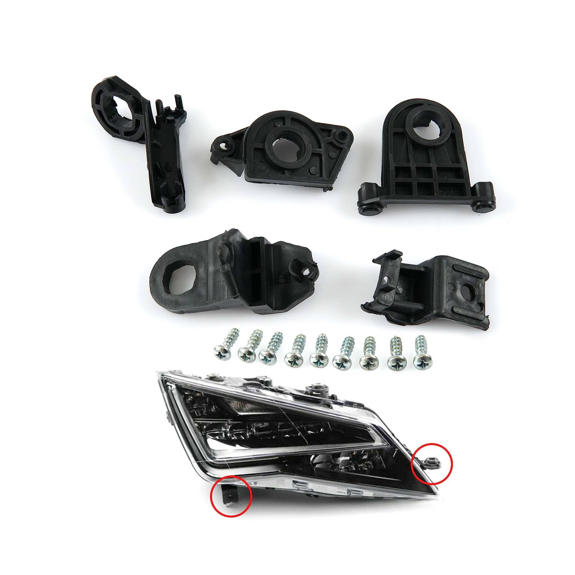 ROBUST Frontscheinwerfer Halterung Reparatur Set 5 Teilig Rechts für Seat Leon 5F0998226 2013 Weiter von ROBUST CAR PARTS