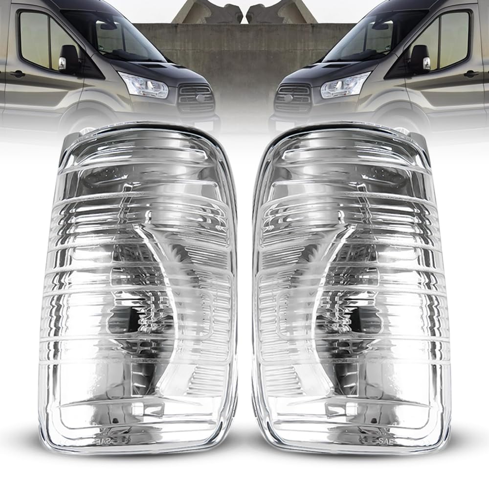 Robustes Außenspiegel-Blinkerlampen-Set, klar, links und rechts, Paar, für Ford Transit MK8 2014–2019, BK3113B382AB, BK3113B381AB, 1847387, 1847389 von ROBUST CAR PARTS