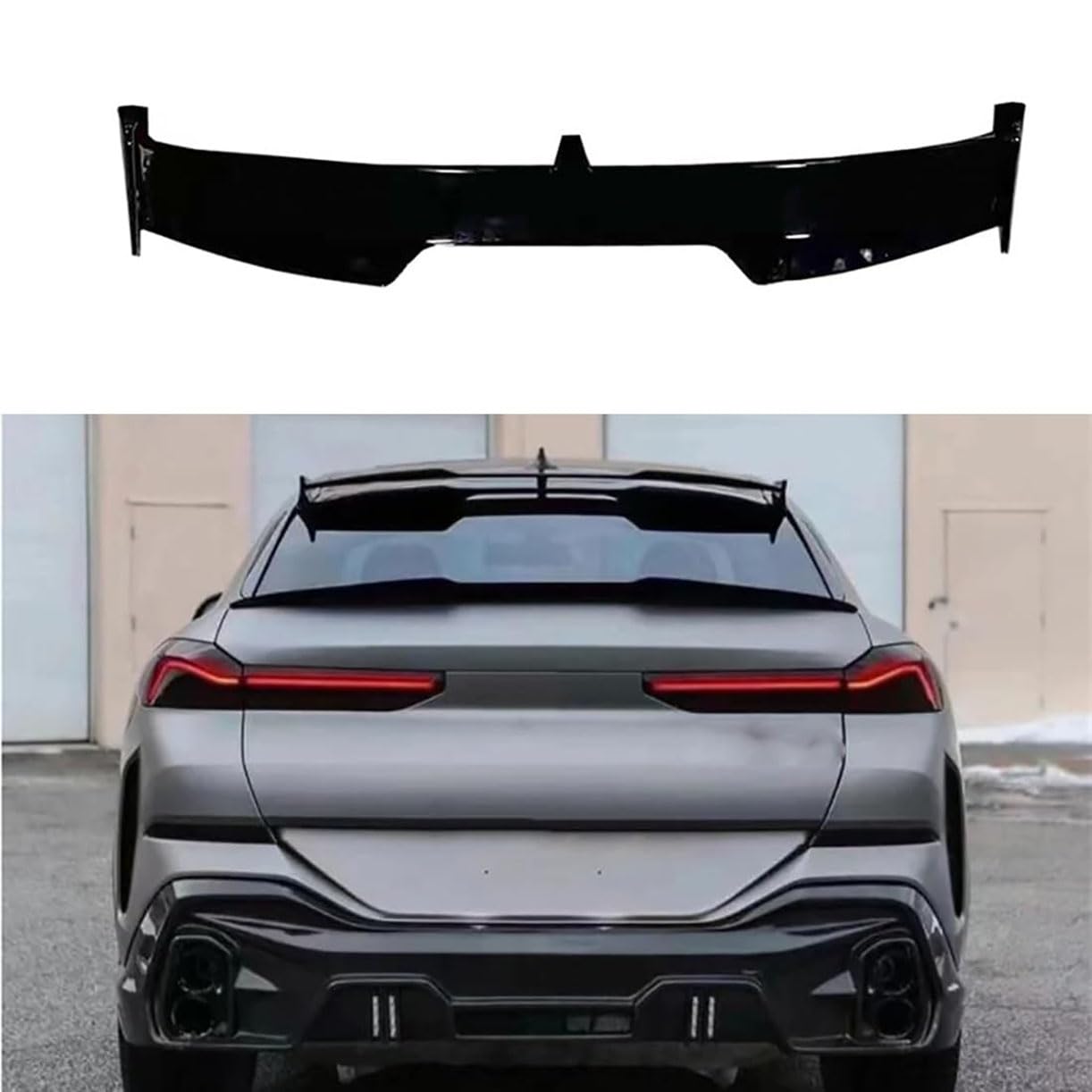 Auto Heckspoiler Spoilerlippe Kofferraumspoiler Heckflügel Auto Styling Zubehör, für BMW X6 G06 F96 2019-2024 von ROCILA