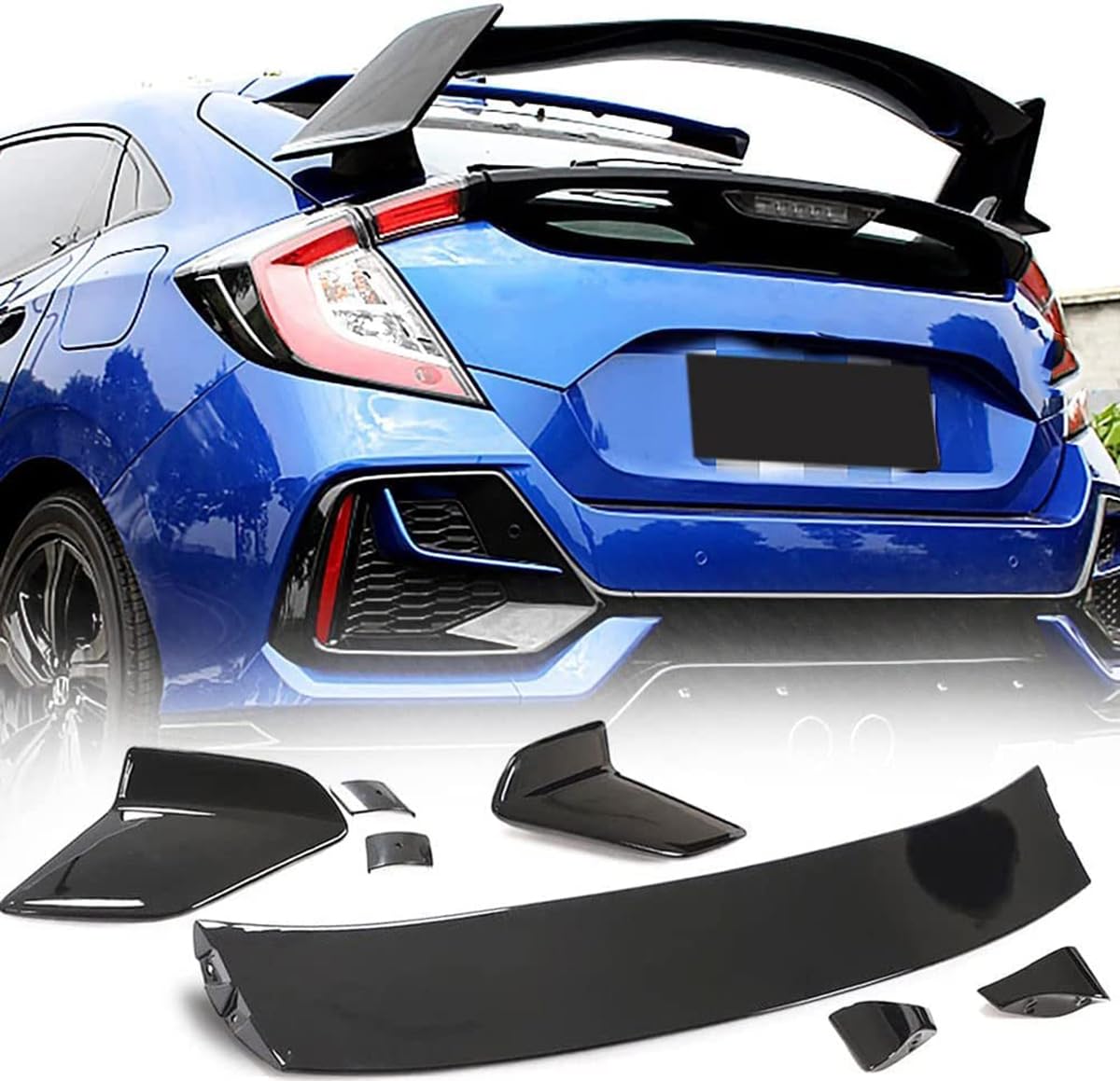 Heckspoiler Heckflügel,für Honda Civic Hatchback 2016-2020,Autotuning Spoiler von ROCILA