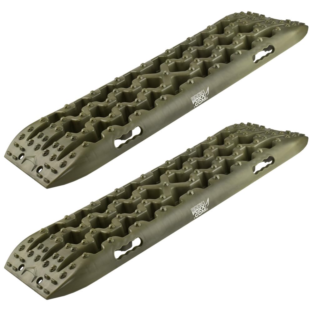 Bergeboards, Sandbleche, Offroad Anfahrhilfen, 10 Tonnen, Paar, Army Grün von ROCK FOXX. COM