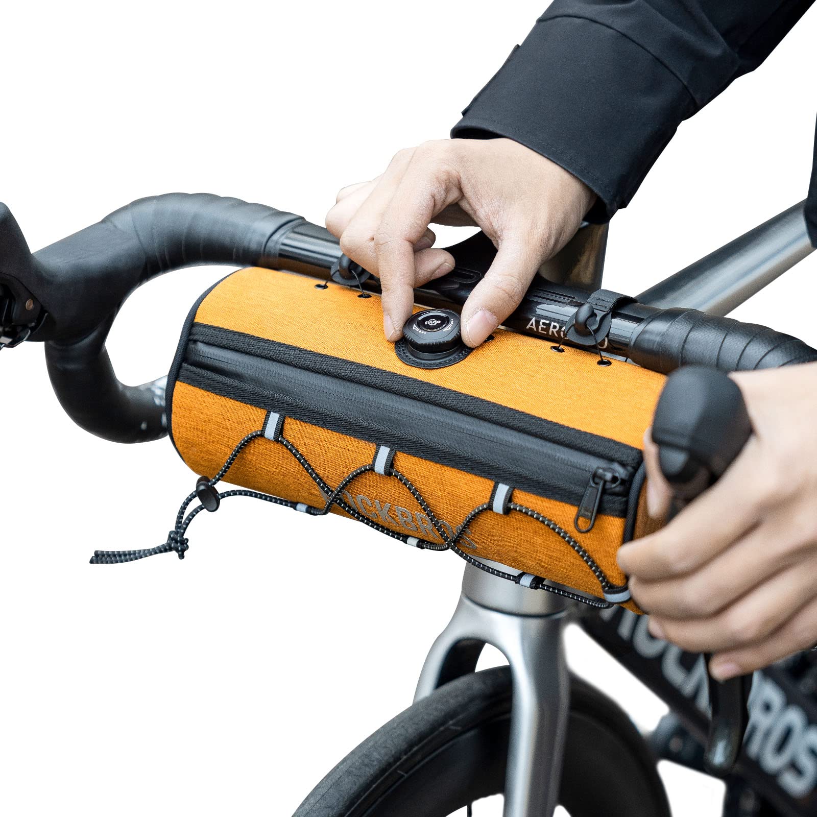 ROCKBROS Road-to-Sky Fahrrad Lenkertasche Fahrradtasche Lenker Vordertasche 1,5L Wasserabweisend Reflektierend Modern 5 Farben für Mountainbikes, Rennräder, Citybikes Orange von ROCKBROS