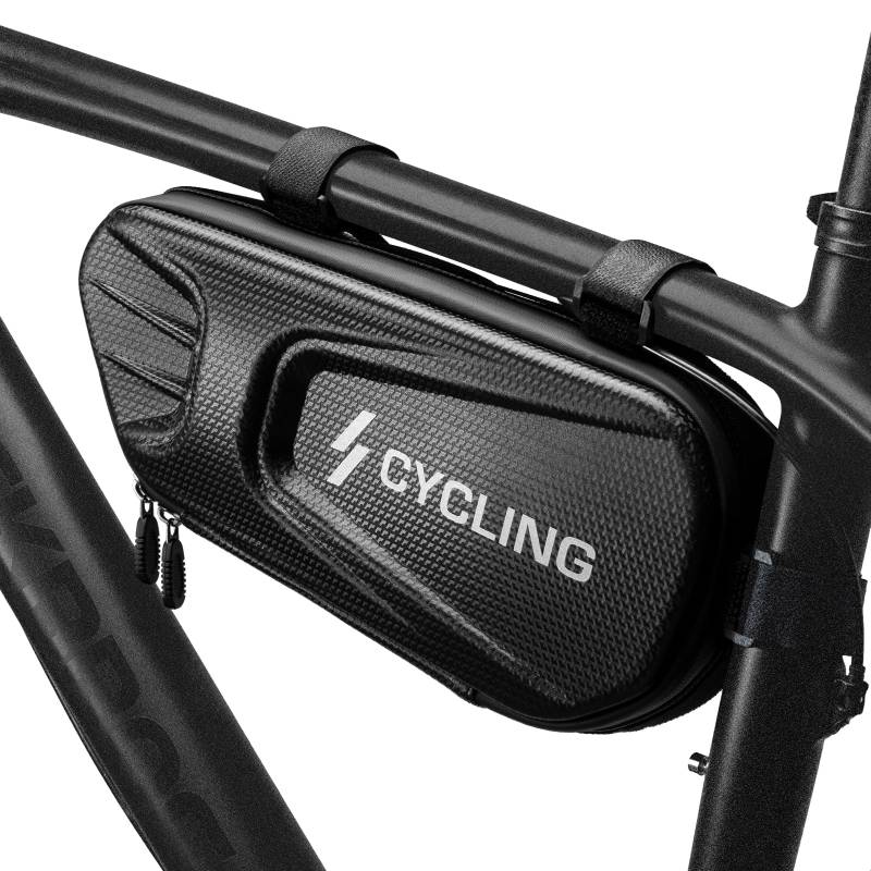 ROCKBROS Fahrrad Rahmentasche 1,5L Dreieckstasche Wasserdicht Fahrradtasche Rahmen für MTB Rennrad Schwarz Werkzeugtasche Fahrrad Zubehör von ROCKBROS