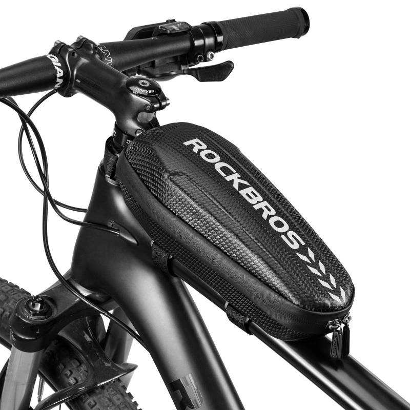 ROCKBROS Fahrrad Rahmentasche wasserdicht Oberrohrtasche für MTB Rennrad Faltrad Schwarz L 1,5L / M 1,1L von ROCKBROS