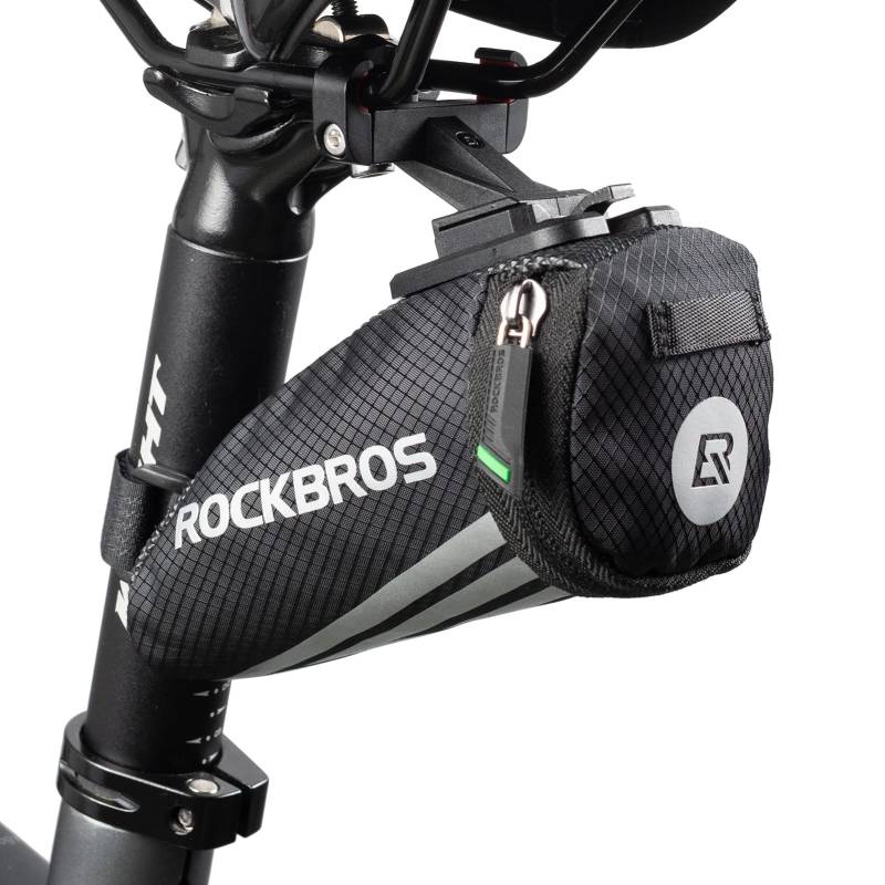 ROCKBROS Fahrrad Satteltasche Fahrradtasche Fahrradsitz Tasche für MTB Rennrad Faltrad 15 * 6,5 * 5CM* mit Befestigungsriemen/mit Halterung von ROCKBROS