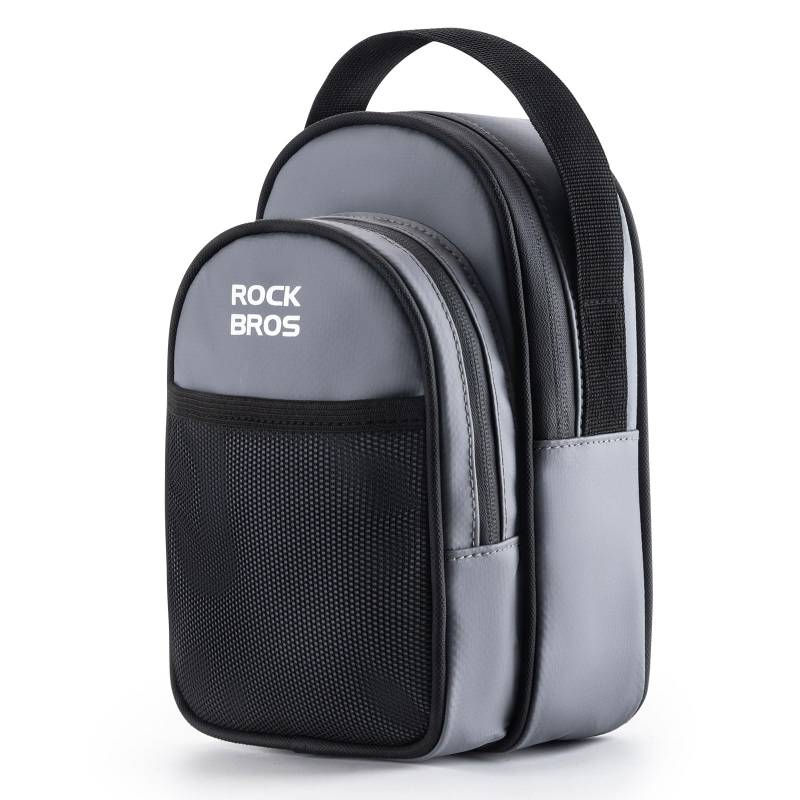 ROCKBROS Fahrradtasche Lenkertasche Vordertasche für Faltrad mit Schnalle 1,8L Schichtspeicher Fahrrad Lenkertasche von ROCKBROS