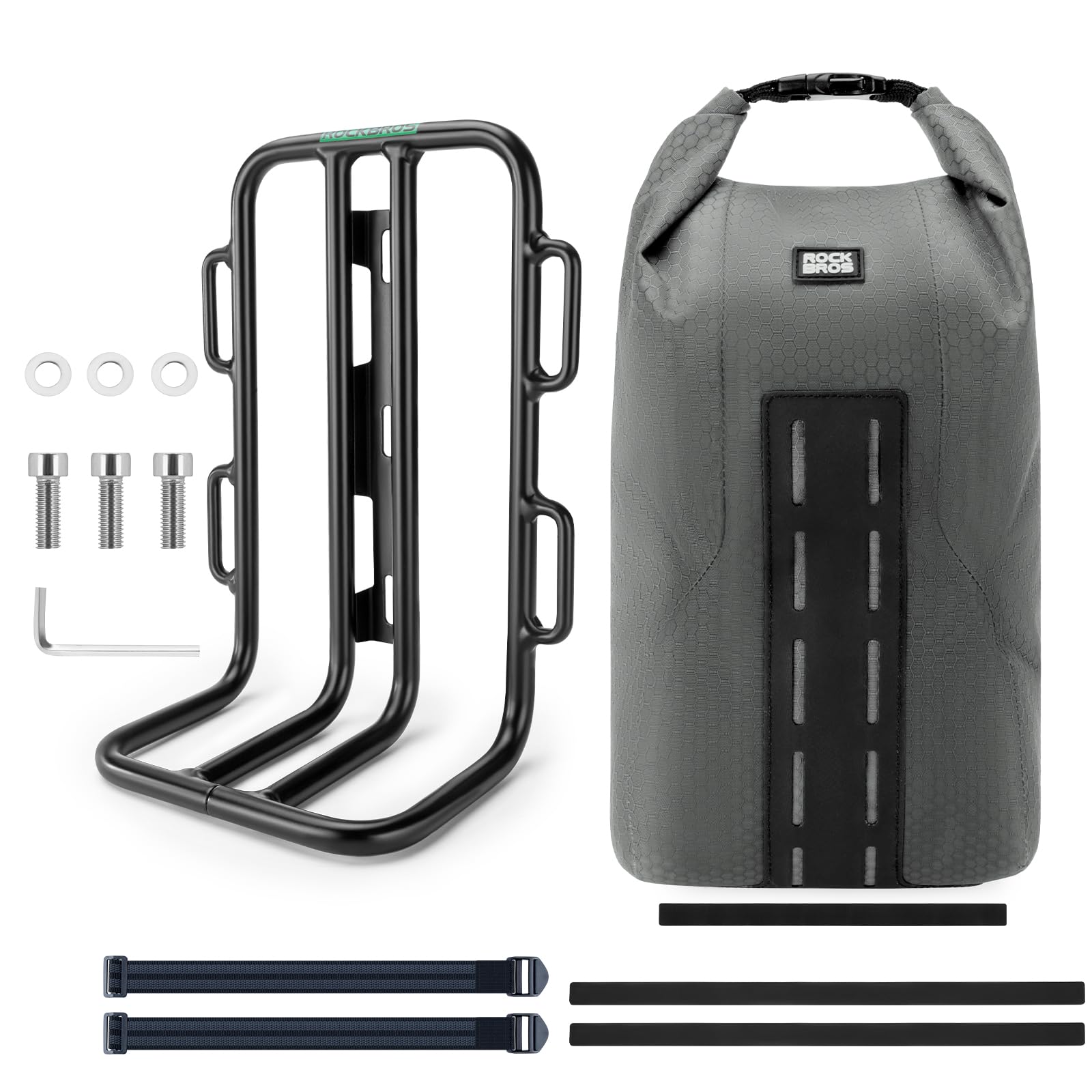 ROCKBROS Gepäckträger für Vordergabel Fahrradtasche Gepäckträgertasche 2,7 L, Wasserdicht für MTB, Rennrad von ROCKBROS