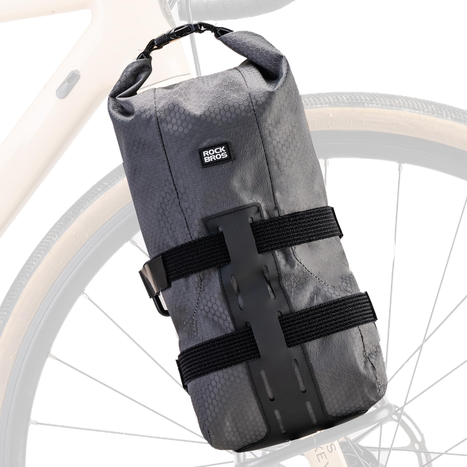 ROCKBROS Gepäckträger für Vordergabel Fahrradtasche Gepäckträgertasche 2,7 L, Wasserdicht für MTB, Rennrad von ROCKBROS