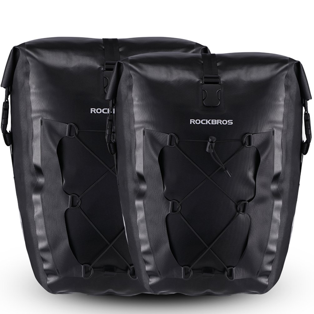 ROCKBROS Hinterradtasche 100% wasserdichte Gepäckträgertasche Fahrrad Transporttaschen Taschen Mit Netztasche 27L von ROCKBROS