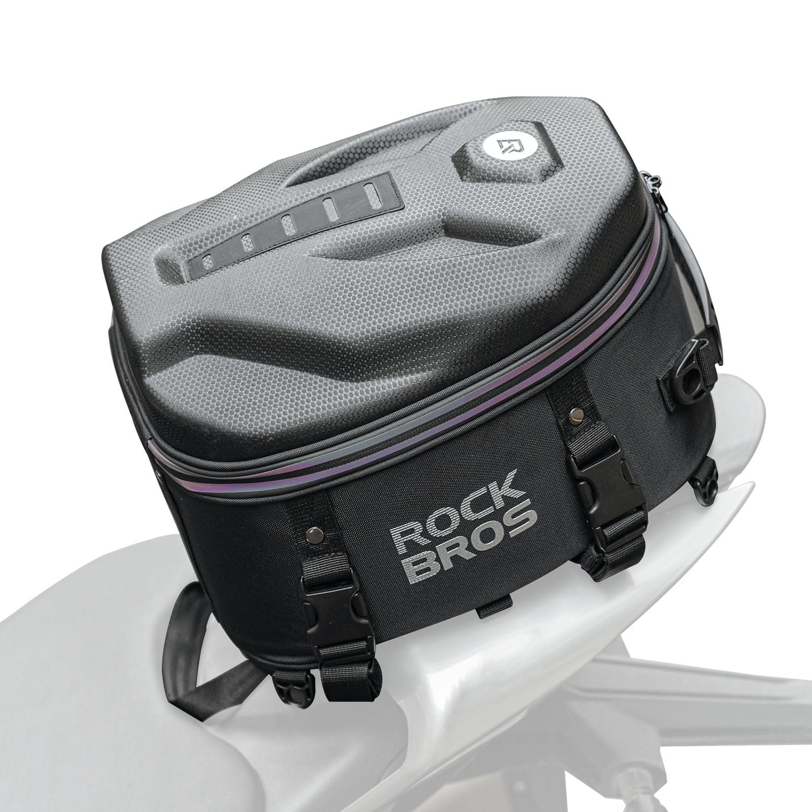 ROCKBROS Motorrad Hecktasche 12,5L für Rücksitz, PU Motorradtasche Gepäcktasche Satteltasche Rucksack Helmkoffer für die Meisten Motorräder von ROCKBROS