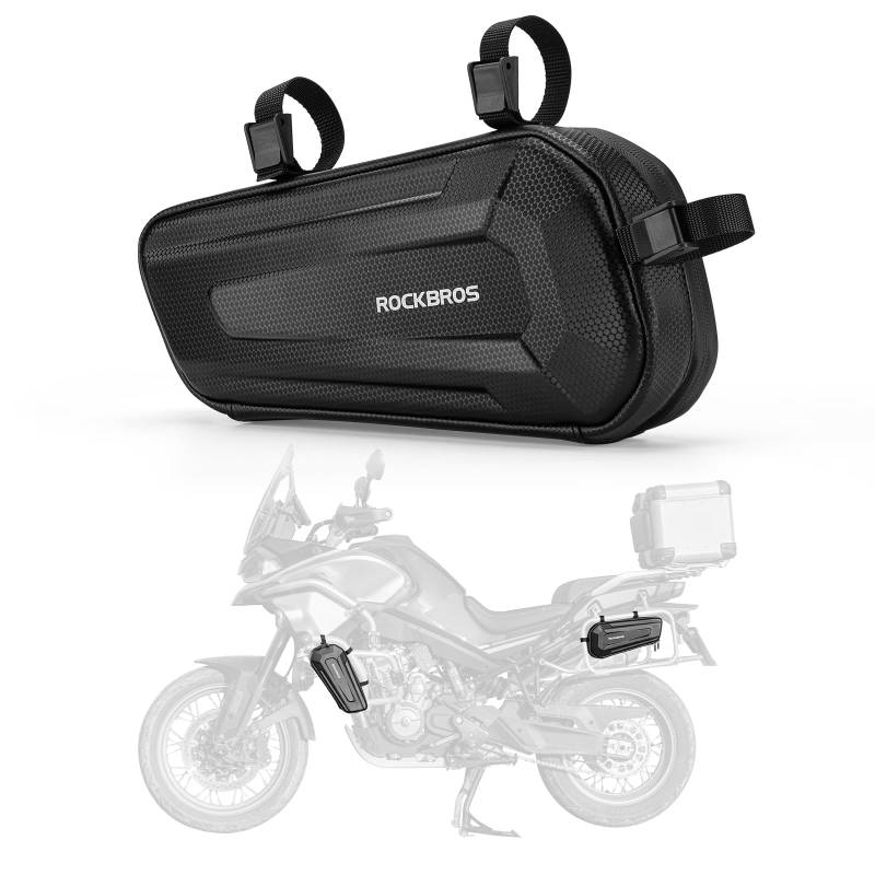 ROCKBROS Motorradtasche wasserdichte Motorrad Rahmentasche Motorrad Türtaschen Motorrad Aufbewahrungstasche für Sturzbügel ca.1,5L von ROCKBROS