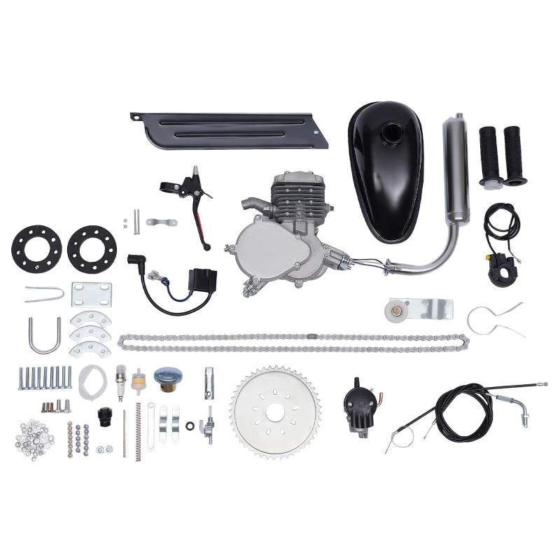 ROGONPDK Fahrrad Benzin Bike Motor Kit 2 Takt Fahrradmotor Kit 80CC 2 Takt Motor Motorisierte Schalldämpfer Benzin Hilfsmotor Bike Cycle Engine Kits von ROGONPDK