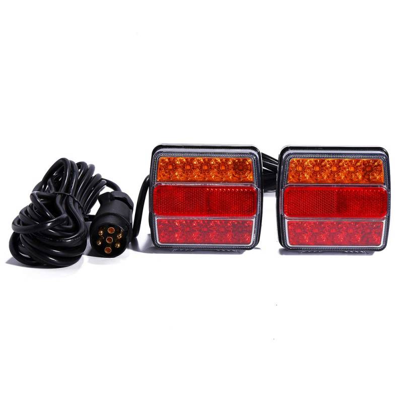 ROGONPDK Heckleuchte, Rückleuchten Heckleuchte 12V/LED Heckleuchte gelbes Blink rotes Brems und Schlusslicht wasserdichte Anhängerbeleuchtung für PKW LKW RV Caravan Van von ROGONPDK