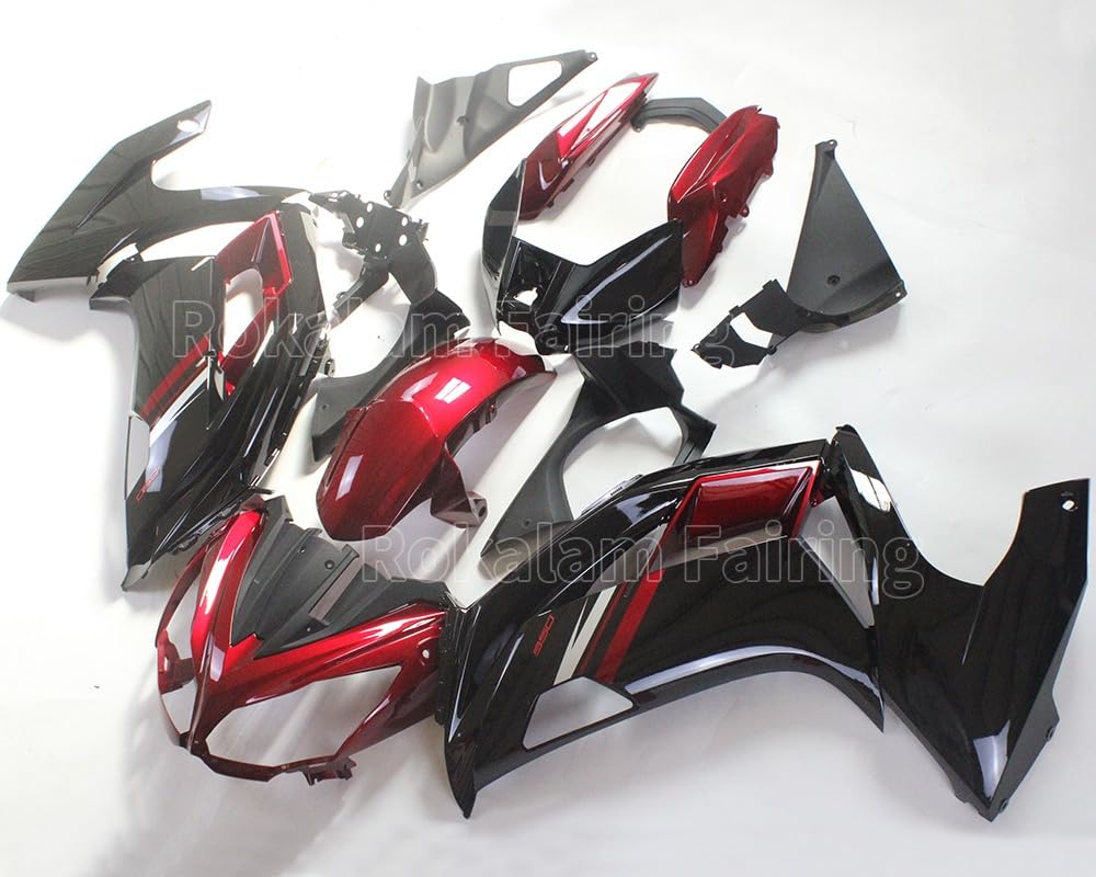 ER6F Karosserie für Kawasaki Ninja 650R ER-6F 12-16 ER 6F 650R 2012 2013 2014 2015 2016 Rot Schwarz Rennrad Verkleidung Kit (Spritzguss) von ROKALAM