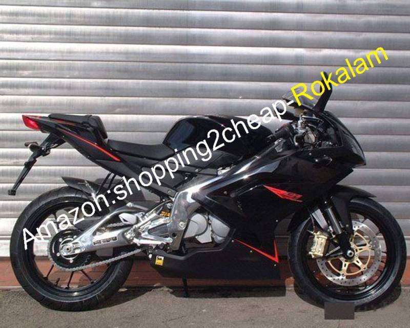 Schwarze Motorrad Verkleidung RS125 für Aprilia RS-125 2006-2011 RS125 R 125 07 08 09 10 11 RS 125 Motorradkarosserie Zubehör (Spritzguss) von ROKALAM