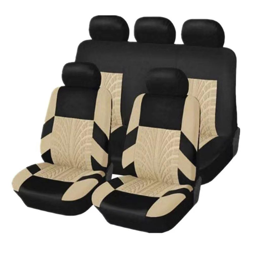 ROKAZ Auto Sitzbezügesets für VW Jetta VI 2011-2018,Wasserdicht Leicht Zu Reinigen Schonbezüge Sitzbezug Bequem Sitzkissen Innenraum Zubehör,A/Beige von ROKAZ