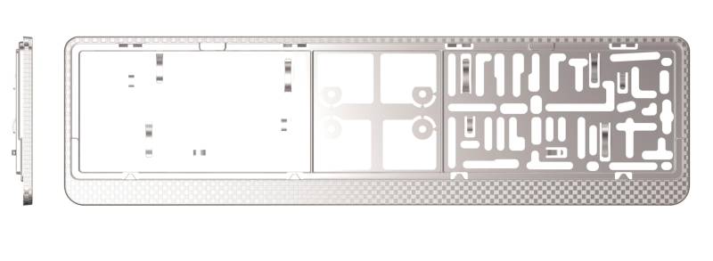 2 Stück Kennzeichenhalter, 3D Carbon Look Silber, nur für ÖSTERREICHISCHE Kennzeichen geeignet von IUSOT