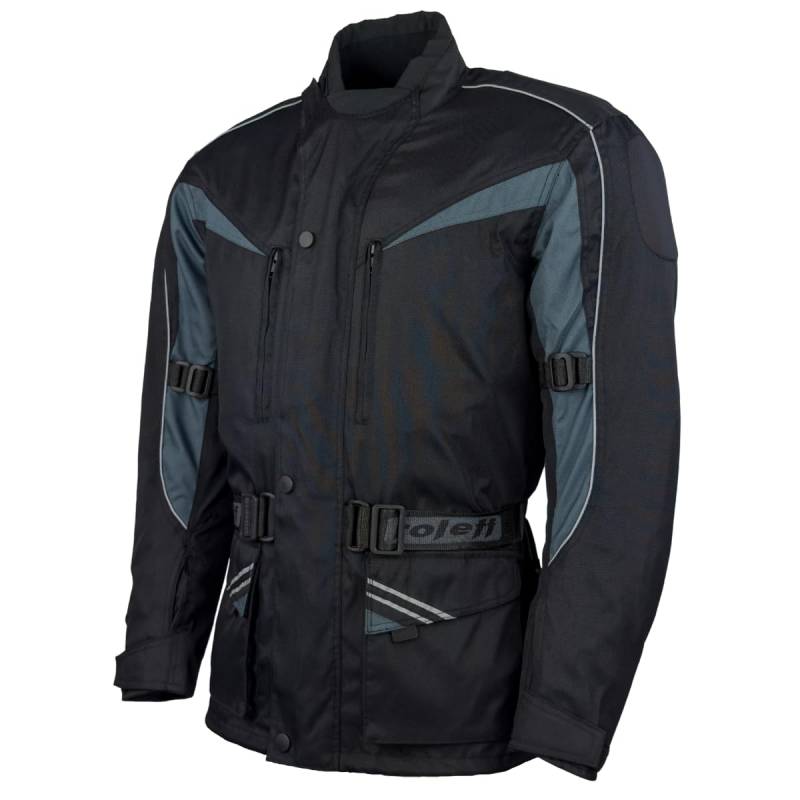 ROLEFF RACEWEAR RO10003 klassiche lange Motorradjacke mit Protektoren, schwarz, grau, Größe 3XL von ROLEFF