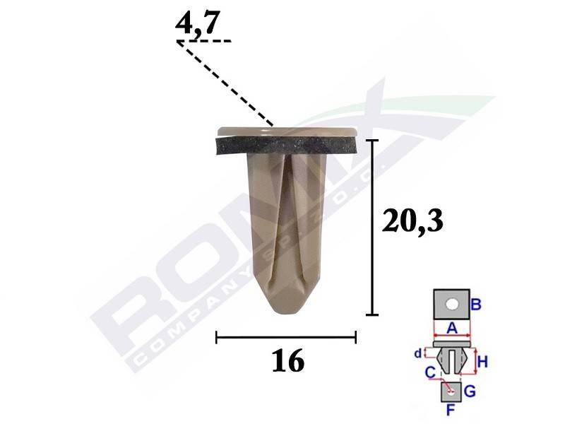 ROMIX Clip, Stoßfänger BMW C70581 51127461407 von ROMIX