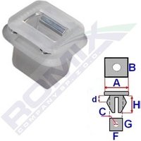 ROMIX Clip, Zier-/Schutzleiste C60545  BMW,5 Limousine (E39),5 Touring (E39),7 (E38) von ROMIX