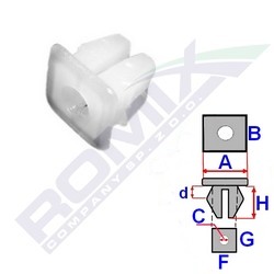 ROMIX Clip, Zier-/Schutzleiste FIAT,PEUGEOT,CITROËN 15002 14201980,713672 von ROMIX