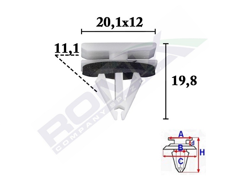 ROMIX Clip, Zier-/Schutzleiste FORD,CHEVROLET,FORD USA C70587 1222281,5270438,W716352S300 11610926 von ROMIX