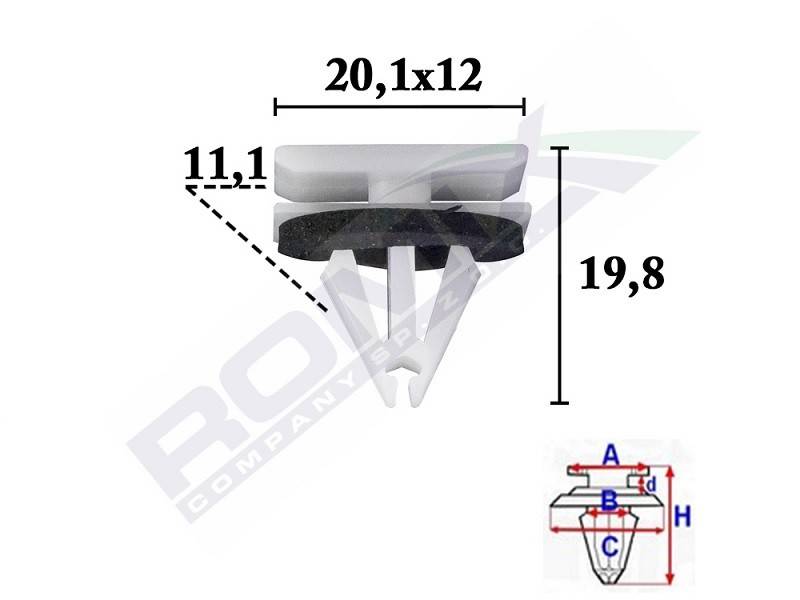 ROMIX Clip, Zier-/Schutzleiste FORD,CHEVROLET,FORD USA C70587 11610926,5270438,W716352S300 1222281 von ROMIX