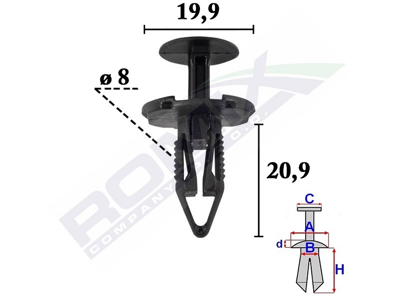 ROMIX Clip, Zier-/Schutzleiste FORD,FIAT,JEEP C70614 06510891AA von ROMIX