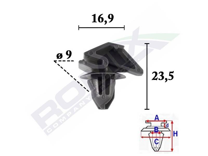 ROMIX Clip, Zier-/Schutzleiste FORD C70616 1692599,W790225S900 von ROMIX