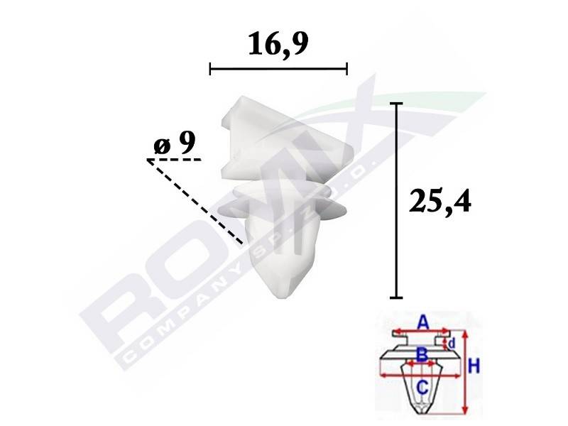 ROMIX Clip, Zier-/Schutzleiste FORD C70617 1683812,W715364S300 von ROMIX