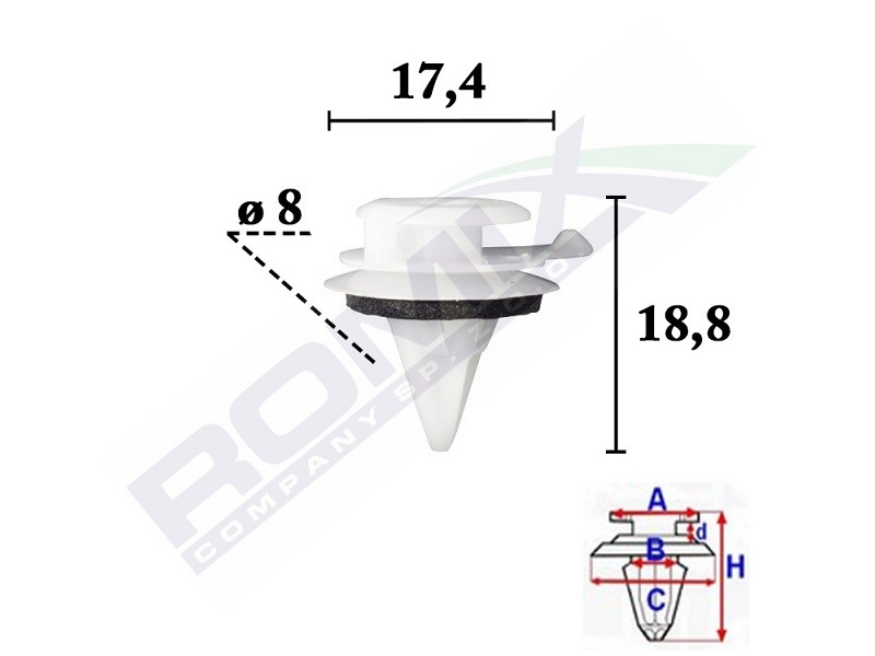 ROMIX Clip, Zier-/Schutzleiste LAND ROVER C70612 IPN500050 von ROMIX