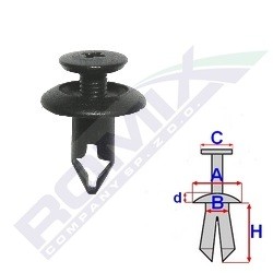 ROMIX Clip, Zier-/Schutzleiste MITSUBISHI C60434 90683GR1003,MB344728 von ROMIX