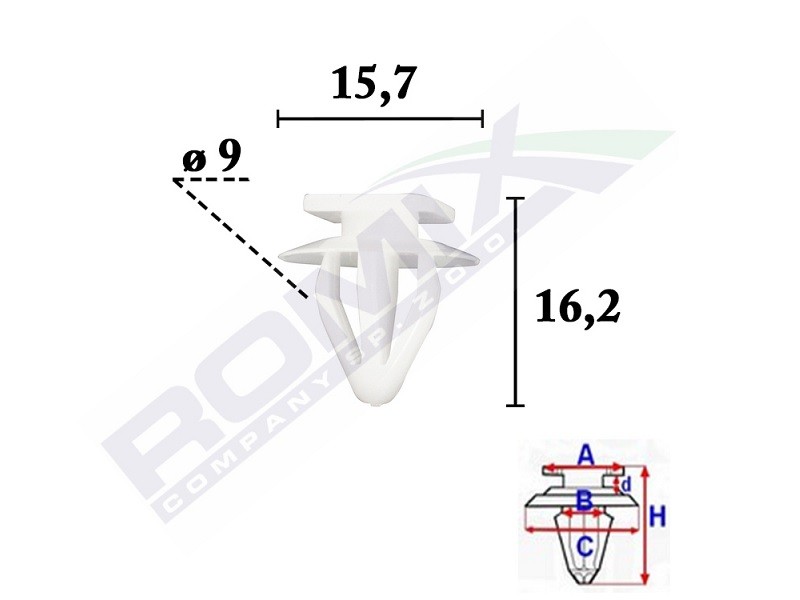 ROMIX Clip, Zier-/Schutzleiste NISSAN C70605 76882-1KA0A von ROMIX