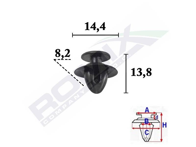 ROMIX Halteclip, Innenraumverkleidung VOLVO C70577 680097 von ROMIX