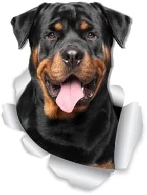 Autoaufkleber Und Abziehbilder, 20 Cm (7,87 Zoll), Selbstklebender Aufkleber, Lächelnder Rottweiler-Hund, Autoaufkleber, Wasserdichte Auto-Dekorationen Auf Der Stoßstange, Heckscheibe (Glh1D26324) von ROMOER