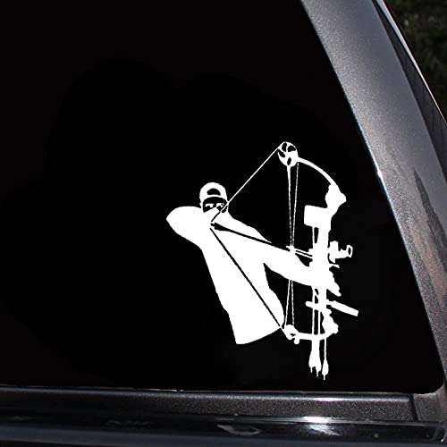 ROMOER 11.6CM*15.6CM Vinyl Decal Bowhunter Archer Bow Arrow Hunt Hunting Car Sticker Black Silver(2Stück) von ROMOER