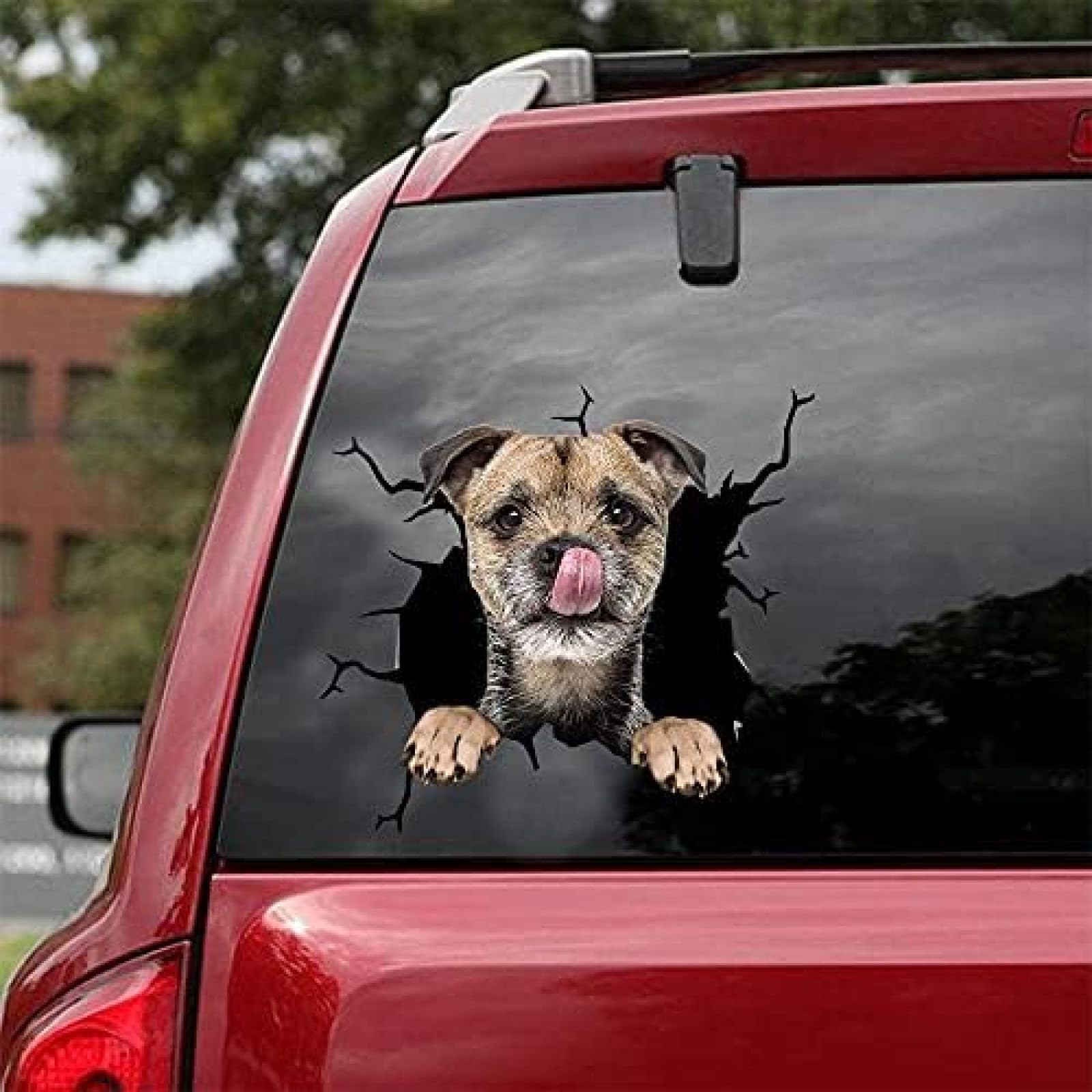 ROMOER Border Terrier-Autoaufkleber, Hunde-Autoaufkleber-Set (2 Stück) – Realistische Border Terrier-Aufkleber Für Autofenster, Wände, Serie 105, Größe 25,4 X 25,4 cm von ROMOER