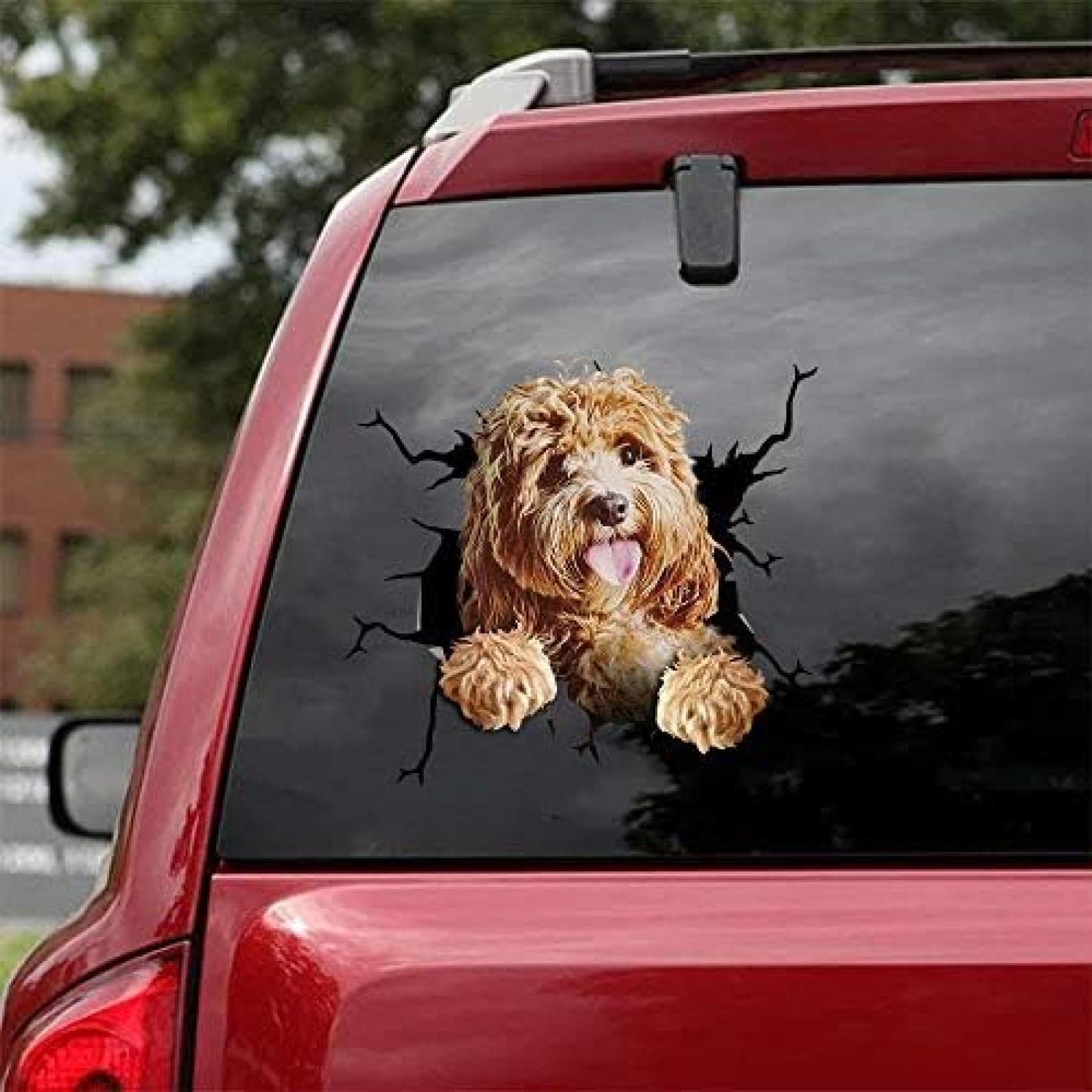 ROMOER Cavapoo-Autoaufkleber, Hunde-Autoaufkleber, 2 Stück – Realistische Cavapoo-Aufkleber Für Autofenster, Wände, Serie 64, Größe 30,5 X 30,5 cm von ROMOER