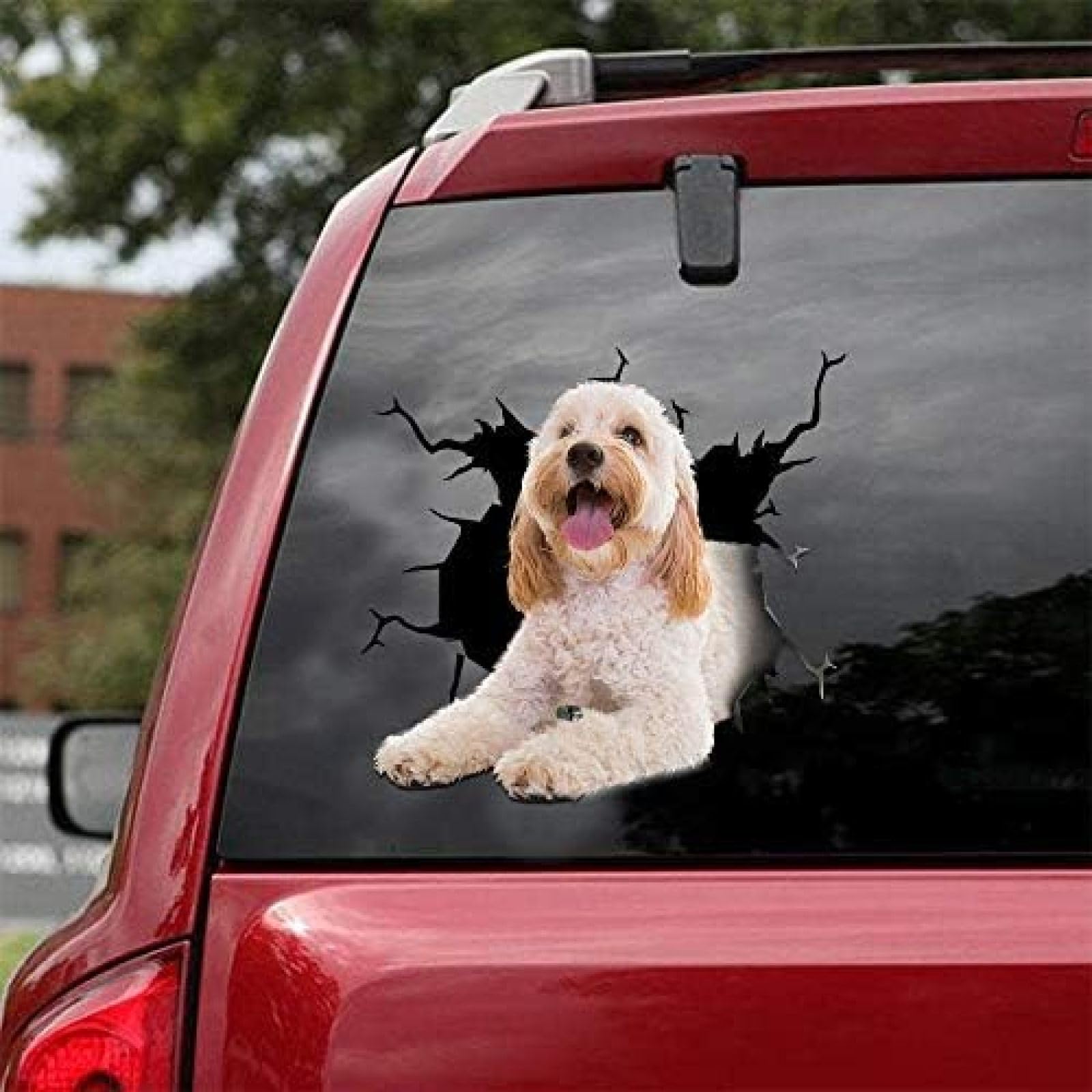 ROMOER Cockapoo-Autoaufkleber, Hunde-Autoaufkleber, 2 Stück – Realistische Cockapoo-Aufkleber Für Autofenster, Wände, Serie 64, Größe 25,4 X 25,4 cm von ROMOER