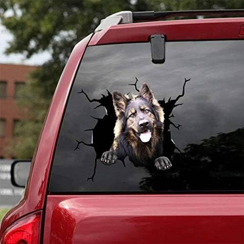 ROMOER Deutscher Schäferhund-Autoaufkleber, Hunde-Autoaufkleber, 2 Stück – Realistische Deutscher Schäferhund-Aufkleber Für Autofenster, Wände, Serie 69, Größe 30,5 X 30,5 cm von ROMOER