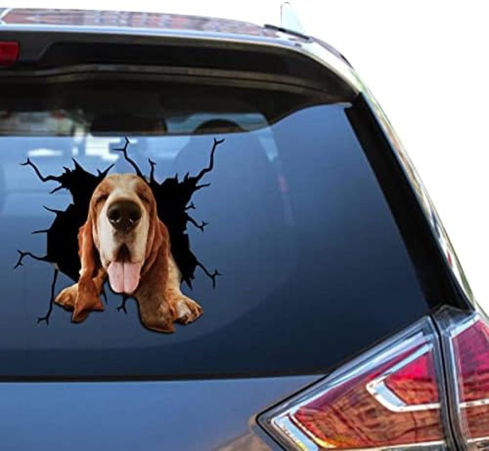 ROMOER Geschenk Bassett Hound Lovers Kleiner Aufkleber Basset Hound Back Bumber Outdoor Aufkleber Für Kühler Warnung Auto Aufkleber von ROMOER