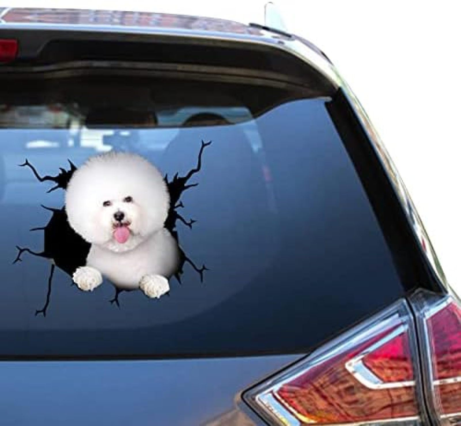 ROMOER Kamelien-Druck, Bichon-Hunde-Aufkleber, Bichon Frise-Geschenke, Lustige Skateboard-Van-Aufkleber Für Tiere, Vinyl-LKW-Aufkleber von ROMOER