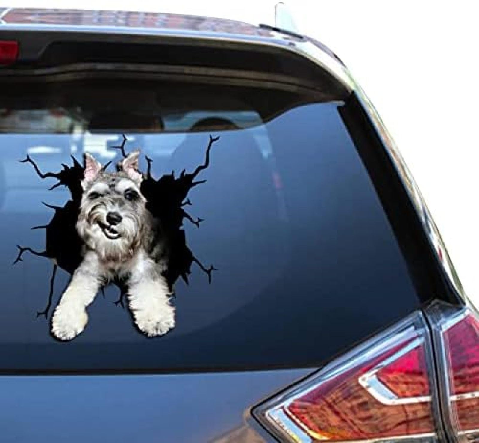 ROMOER Mini-Schnauzer-Autoaufkleber, Schnauzer-Fensteraufkleber, Wasserdichter Motorradaufkleber Für Eltern, Kühler-LKW-Aufkleber von ROMOER