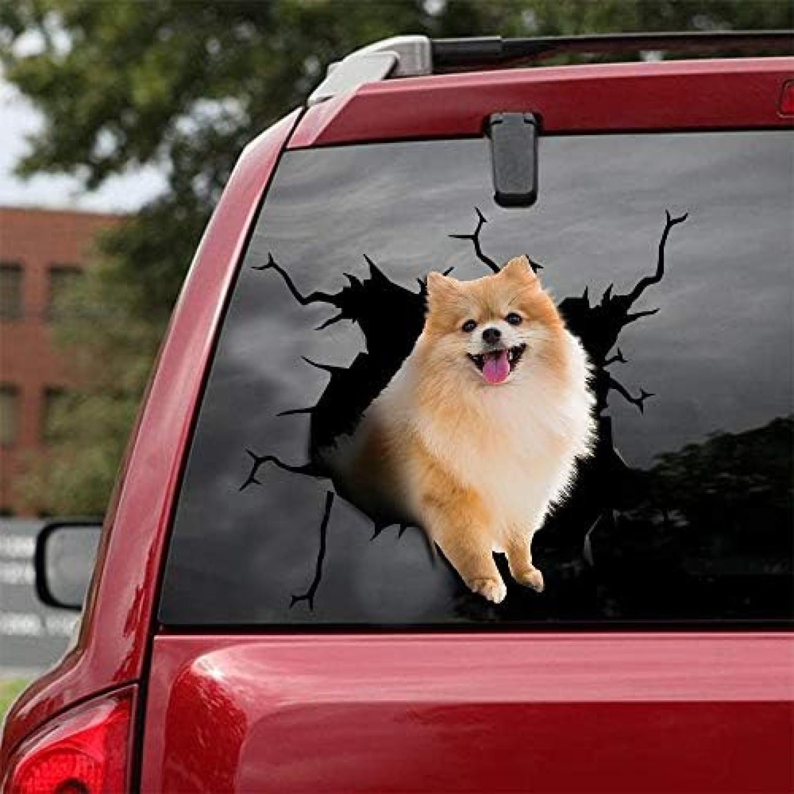 ROMOER Pomeranian-Autoaufkleber, Hunde-Autoaufkleber, 2 Stück – Realistische Pomeranian-Aufkleber Für Autofenster, Wände, Serie 52, Größe 20,3 X 20,3 cm von ROMOER