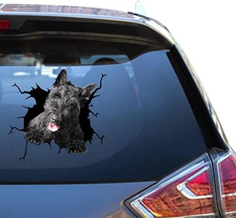 ROMOER Scottie-Hund-Geschenke, Scottie-Aufkleber, Stoßstange, Scottish-Terrier-Geschenke, Scottish-Terrier-Fensteraufkleber, Badezimmeraufkleber Für Gesichter, Lustige Gesichtskühler-Autoaufkleber von ROMOER