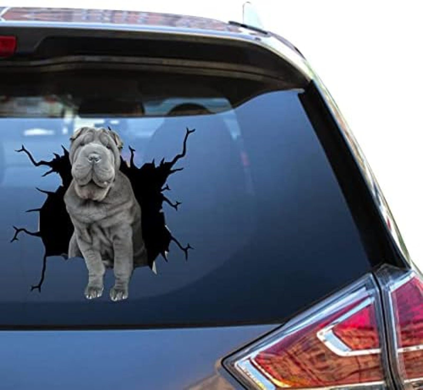 ROMOER Shar Pei-Autoaufkleber, Shar Pei-Autoaufkleber, Lustiges Gestanztes Wandspielzeug Für Männer, Lustige Memes, Vinyl-Kühlschranksticker von ROMOER